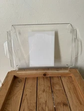 Clear Acrylic Tray With Handles & White Middle Section, 15” X 10.5”