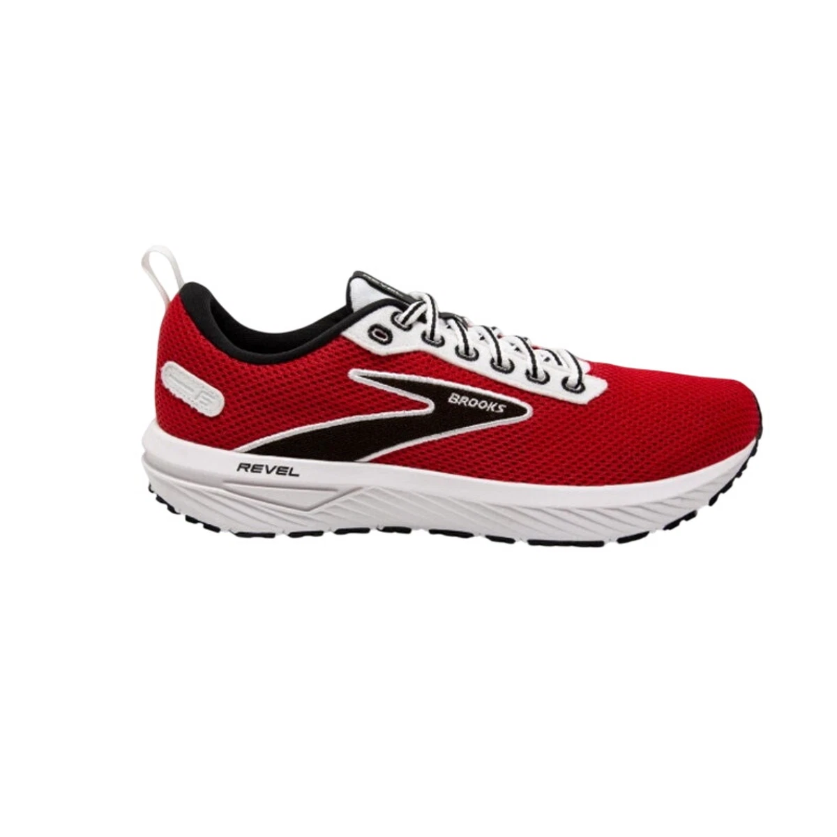 Brooks Revel 6 Mens Running Shoes Red White Black Knit Size 12.5 D Cushioned Brooks Revel 6 Red Black for sale | eBay main image 3