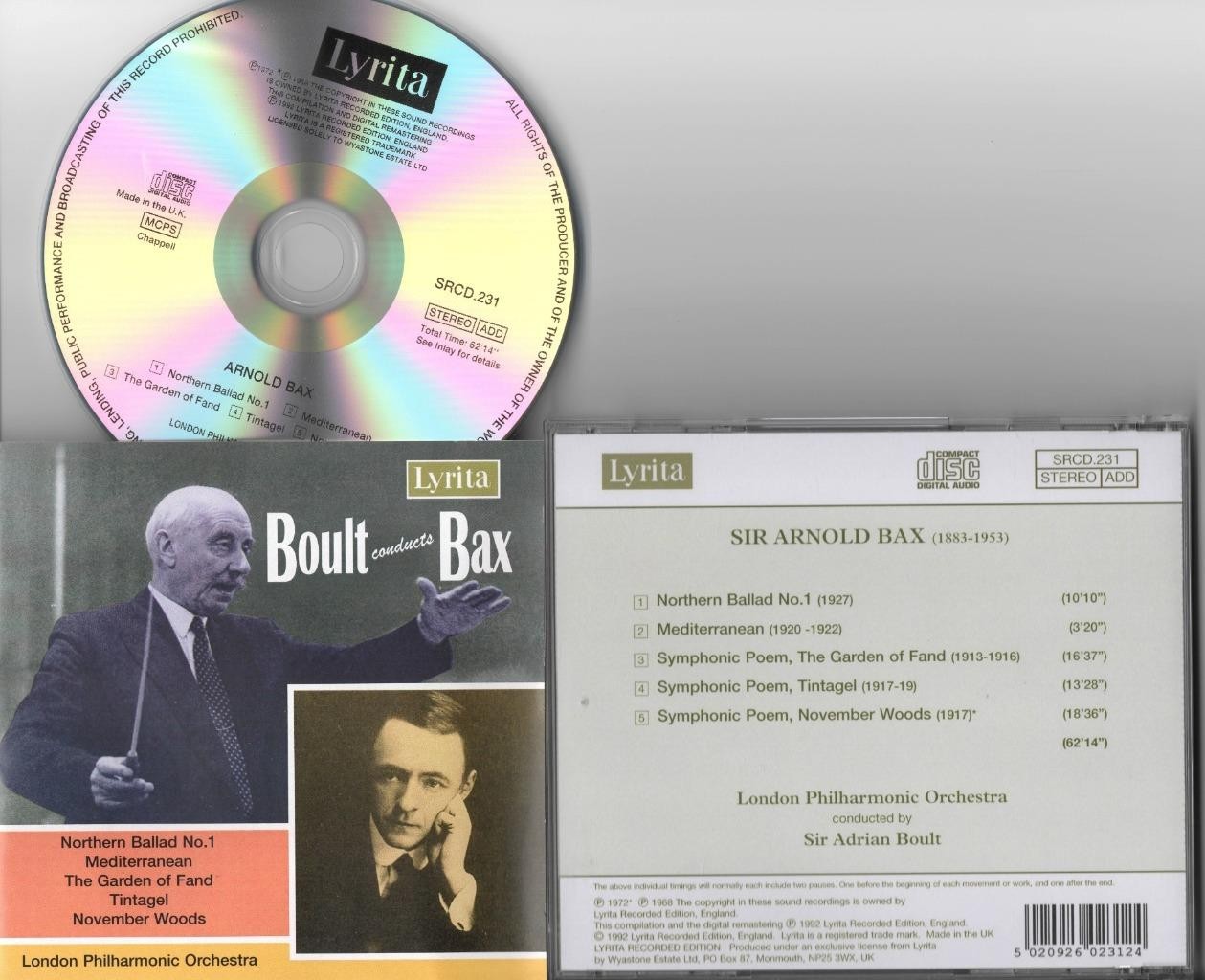BOULT Conducts SIR ARNOLD BAX   LYRITA CD