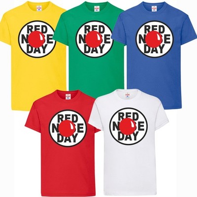 Red Nose Day T-Shirt, Comic Relief Celebrate Event Kinder Jungen Mädchen Unisex Top