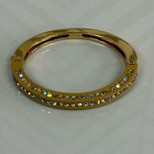 J Crew AB Jeweled Ochre Hinged Bracelet