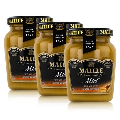 Maille Dijon-Senf mit Honig 200ml fein würzig cremig klassisch (3er Pack)