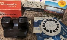 Vintage View Master Toy Original Box  Manual 9 Reels-Ohio Set, Roy Rogers, Xmas