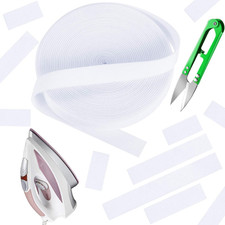 32 Feet Writable Iron on Clothing Name Labels Tags Fabric Washable Label Tags wi