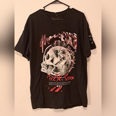 Marc Ecko Y2K Black Cut & Sew Graphic T-Shirt for Men Size Large