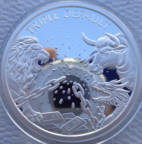 1 oz. 2026 TRIPLE DEFAULT Silver Shield Mini-Mintage proof .999 fine silver