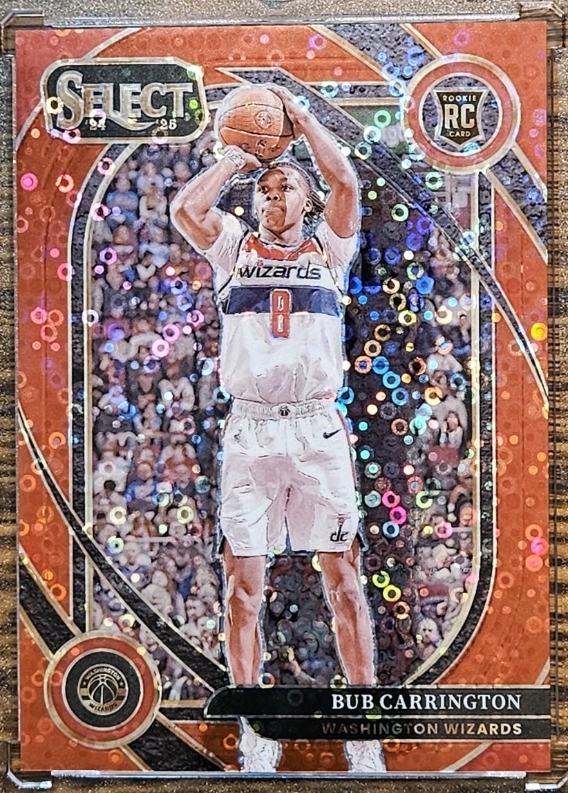 2024-25 Panini Select Bub Carrington Courtside #266 Red Disco Prizm /49 Rookie
