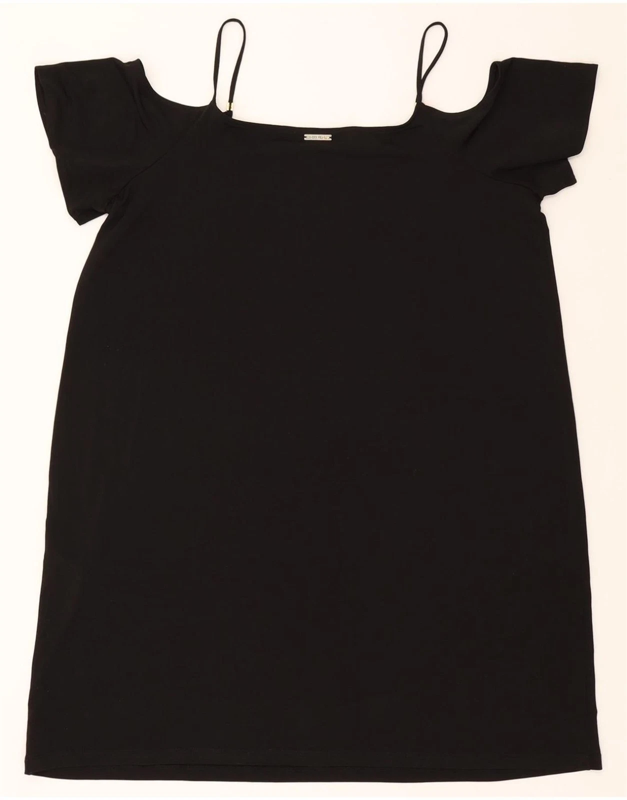 Top tunica donna MICHAEL KORS spalle scoperte UK 18 XL nero poliestere BE06