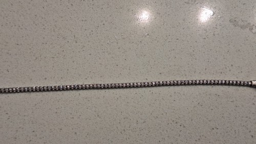 Real Diamond Tennis Bracelet .75ct 14kt White Gold 7 Inches. Indiv Set Stones