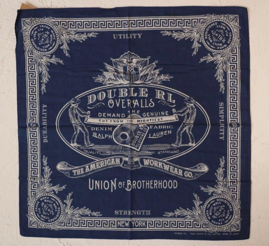 バンダナ/スカーフ RRL Ralph Lauren Vintage Bandanna Vintage Polo Ralph Lauren Bandana Handkerchief Scarf Anchor Ship's