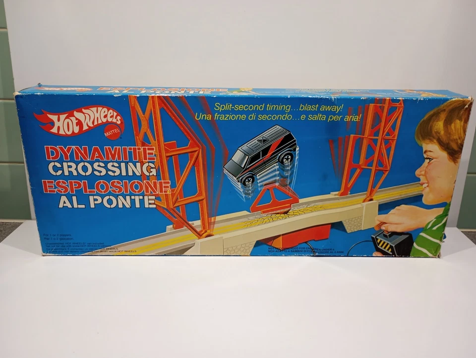 Vtg Hot Wheels Dynamite Crossing Esplosione al Ponte 84 Complete Italian Set - Image 3 of 4
