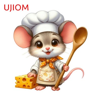 UJIOM Chef Mouse Adorable Wall Sticker Interesting Cartoon Tuya Mirror Door 