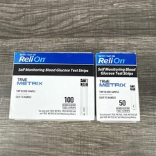 Relion True Metrix Self Monitoring, Blood Glucose Test Strips 2 Boxes 150 Ct