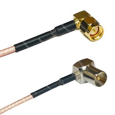 RG316 SMA MALE ANGLE to DVB Pal Male Angle RF Cable Rapid-SHIP LOT