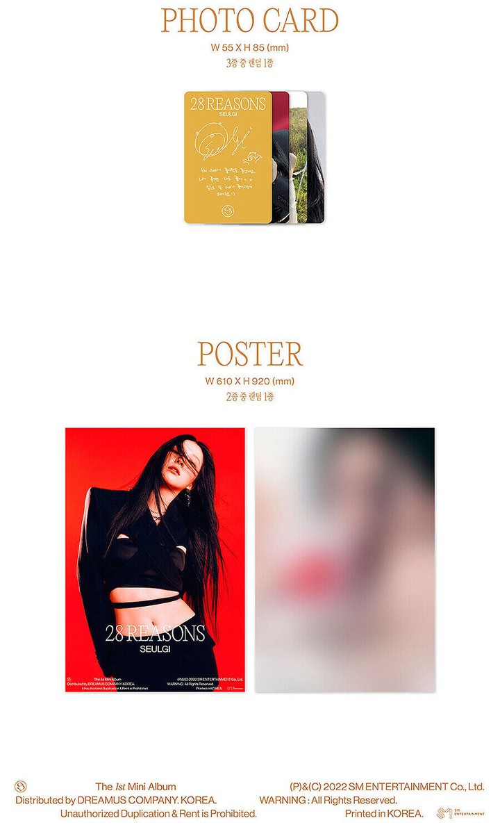 RED VELVET SEULGI 28 REASONS 1st Mini Album CASE CD+POSTER+