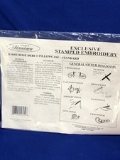 Herrschners 11-0401 ROSE DEBUT Stamped Pillowcase- Standard New  Embroidery