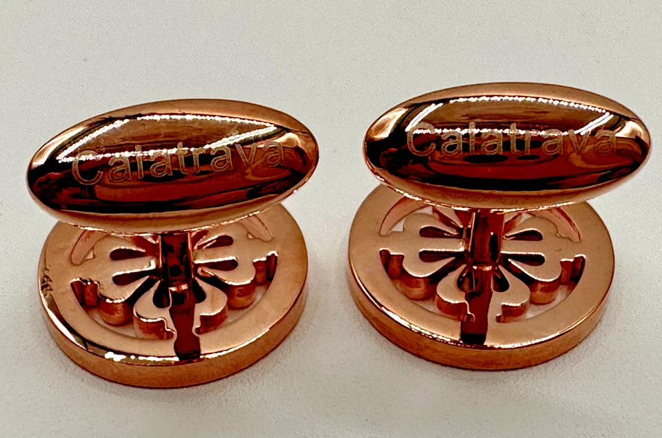 Gemelos Patek Philippe Genuinos Borde Moneda Concesionarios Oro Rosa con Caja de Regalo Foto 3 de 4