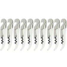 10 PSC Opener, Corkscrew Wine Bottle Opener, White Handle,