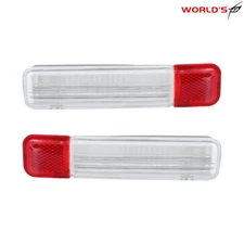 For Chevy Silverado GMC Sierra 01-06 Pair Plastic Door Reflector Light Panel L+R