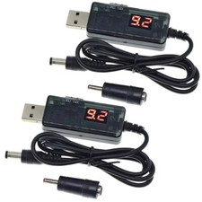 2X USB DC 5V To 9V/12V Male 2.1x5.5mm Step-Up Converter Adapter Cable For Router