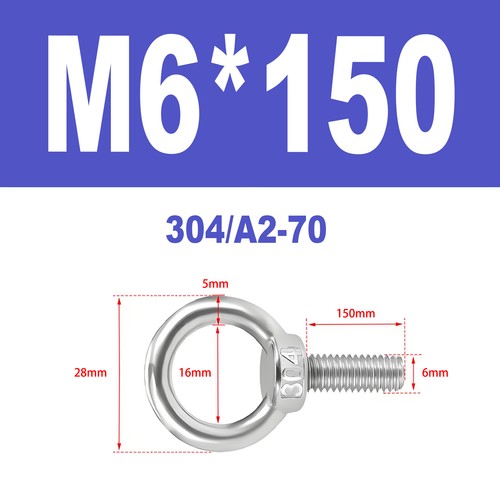 Ringschrauben Edelstahl V2A A2 Ösenschrauben M3-M18 Augbolzen Augenschrauben - Bild 57 von 122