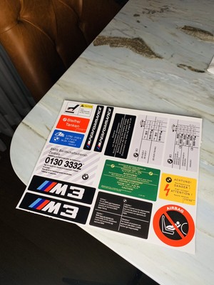 Bmw 6 Sticker Labels Adhesives Engine Bay Set M3 3i 328i 325i Ci Ebay