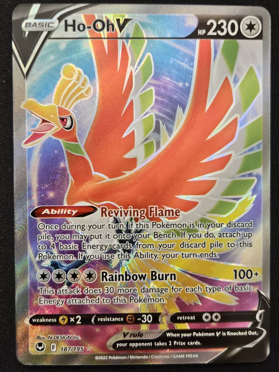 Ho-oh V - 187/195 - PSA 9 - Full Art - Silver Tempest - Pokemon