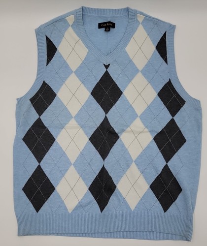 Club Room Sweater Vest Blue w/ Diamond 