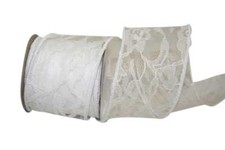 White Lace Wired Wedding Ribbon - 2 1/2" x 10 Yards, Spring, Mother's Day
