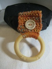Crochet Kitchen Towel Wood Ring Holder Gift Idea
