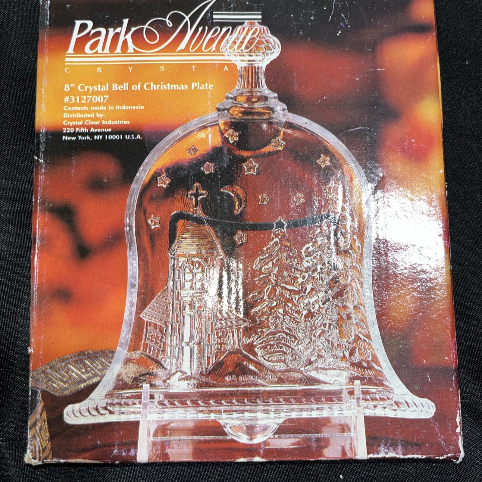 Vintage Park Avenue Crystal Bell of Christmas Plate New 8” Perfect Classic Style