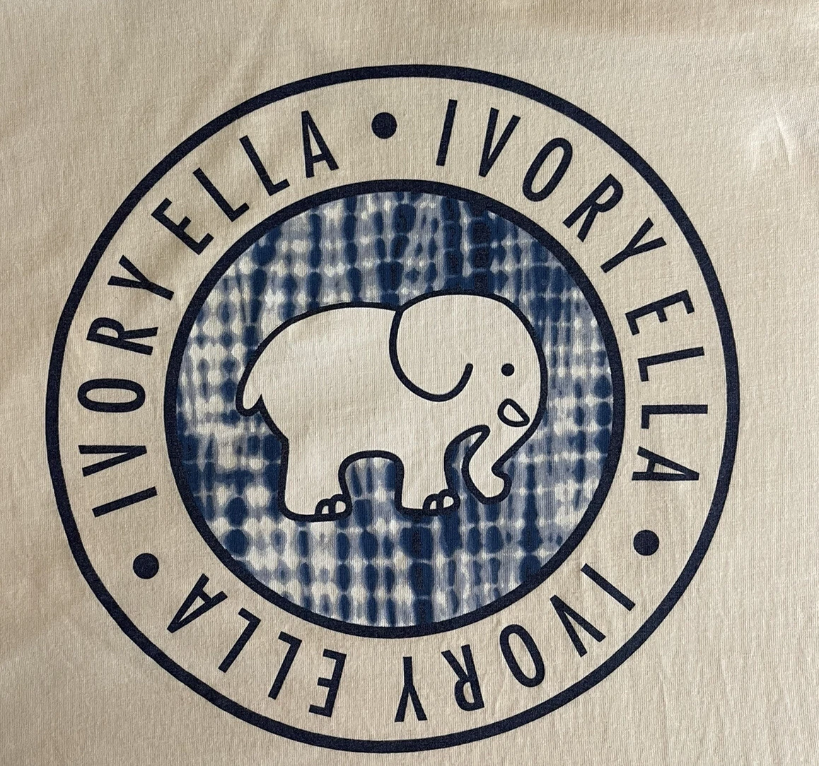 OFF WHITE Felpa con cappuccio Ivory Ella Taglia M Stampa elefante colore avorio crema design blu