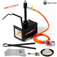 DEVIL-FORGE DFPROF1+1D Gas Propane Forge Farrier Burner Kiln +Tongs UK (NEW)