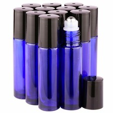 inice 12 Pack Essential Oil Roller Bottles 10ml Cobalt Blue Glass Bottles Sta...