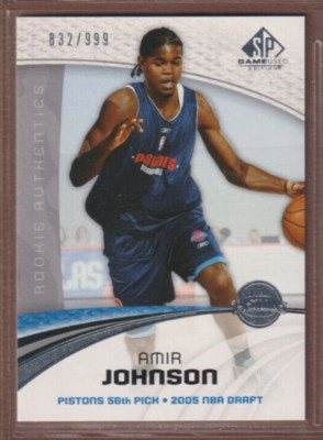 2005-06 SP Game Used #109 Amir Johnson RC - Detroit Pistons - 832  