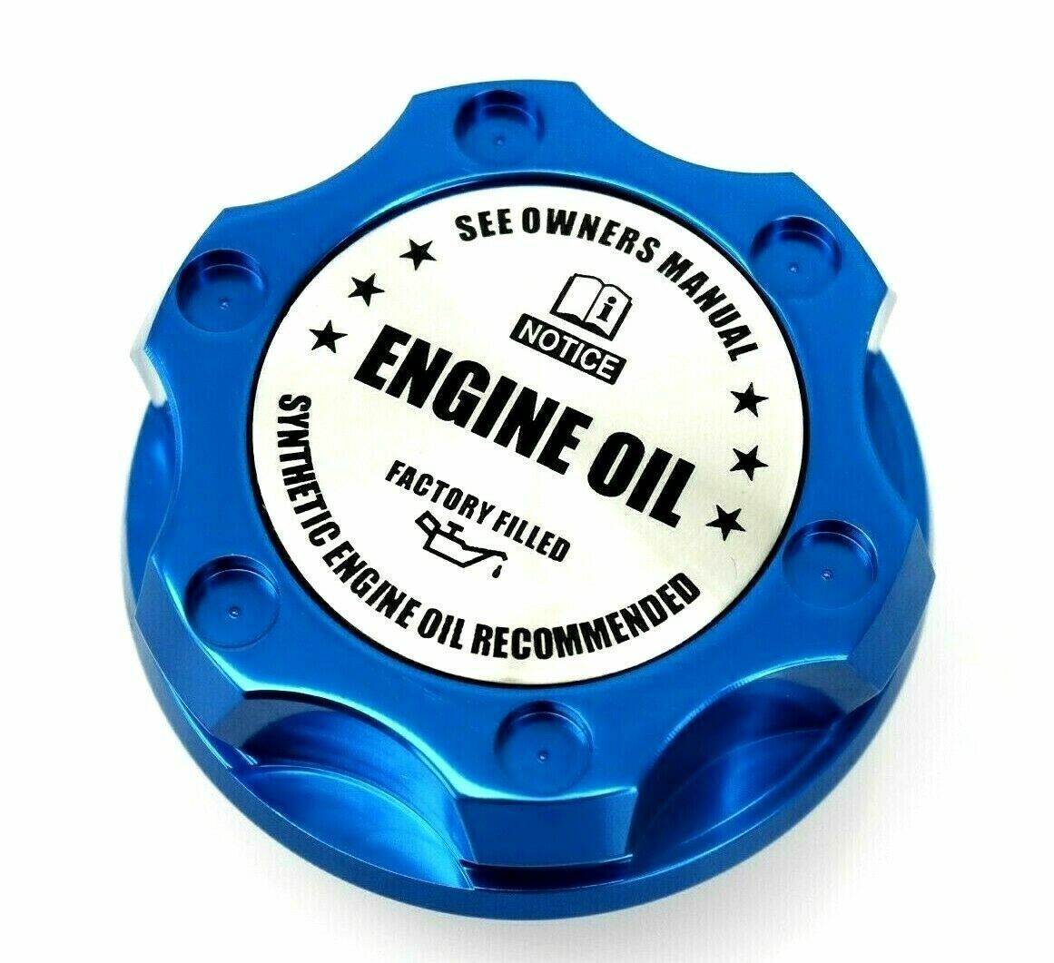 BLUE SYNTHETIC BILLET RACING ENGINE OIL FILLER CAP FOR 05-17