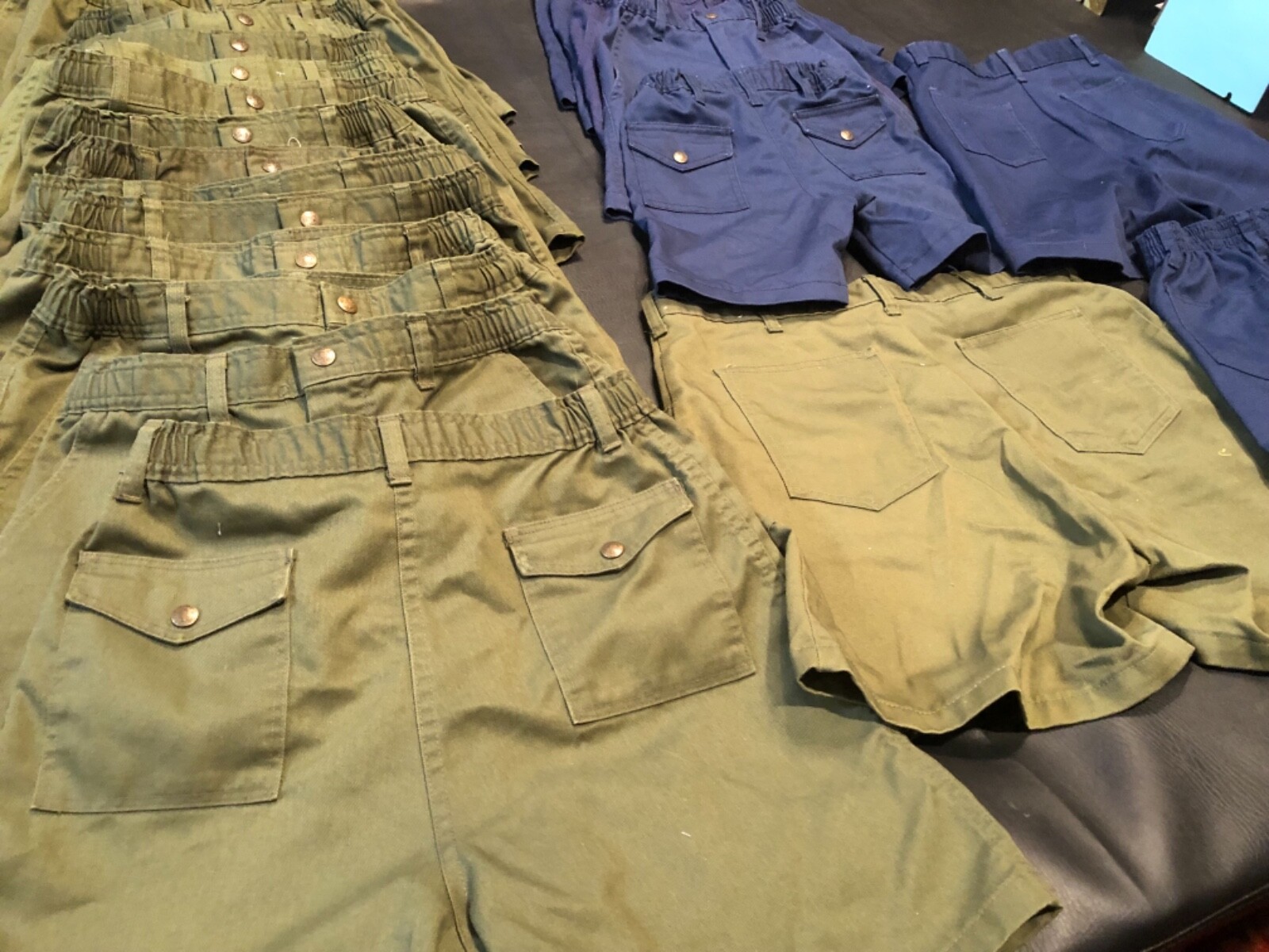 Lot Of 30 Pairs of Boy Scouts Of America Uniform Shorts Green Blue Various Sizes image 5