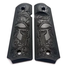 1911 Grips Engraved Textured Molon Labe Spartan Helmet - Extreme Polymer