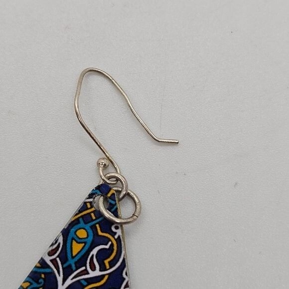 Lightweight triangular metal dangle earrings in b… - image 3