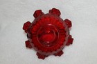 Vtg Ruby Red Glass Thumbprint Dbl Crimp Ruffle Basket 8" Bowl Fenton Holiday — photo 8