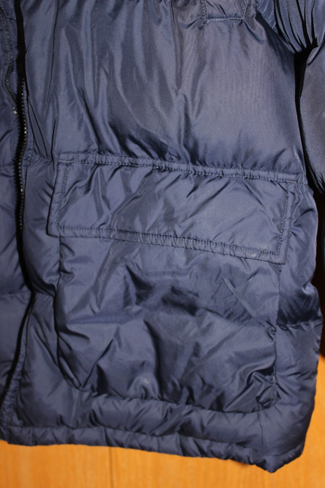 LL BEAN Men's LARGE 4244 Goose Down Puffer Parka Jacket Black Red Hood