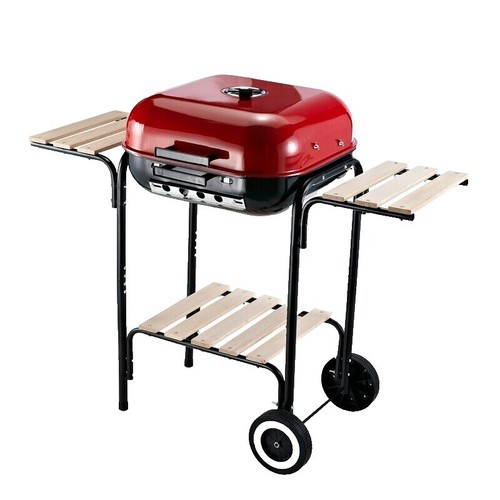 NEW Supreme Una Black Portable Outdoor Grill w/ Leather Handle