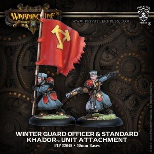 WARMACHINE KHADOR STANDARD BEARER ONLY Primed Black PIP 33097