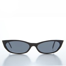Black Edgy Slim 90s Vintage Sunglasses - Anton
