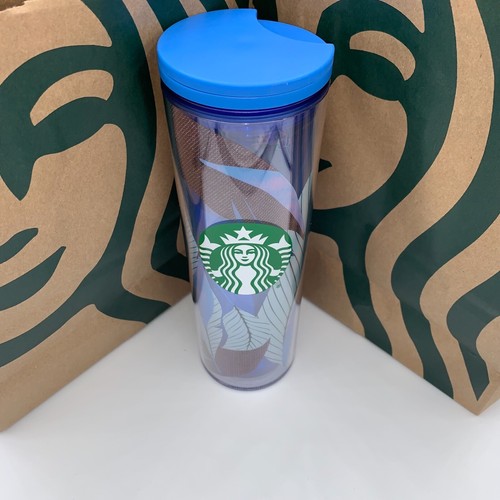 Starbucks Blue Leaves & Siren Grande 16 oz. Acrylic Travel Tumbler NWT - Picture 2 of 4