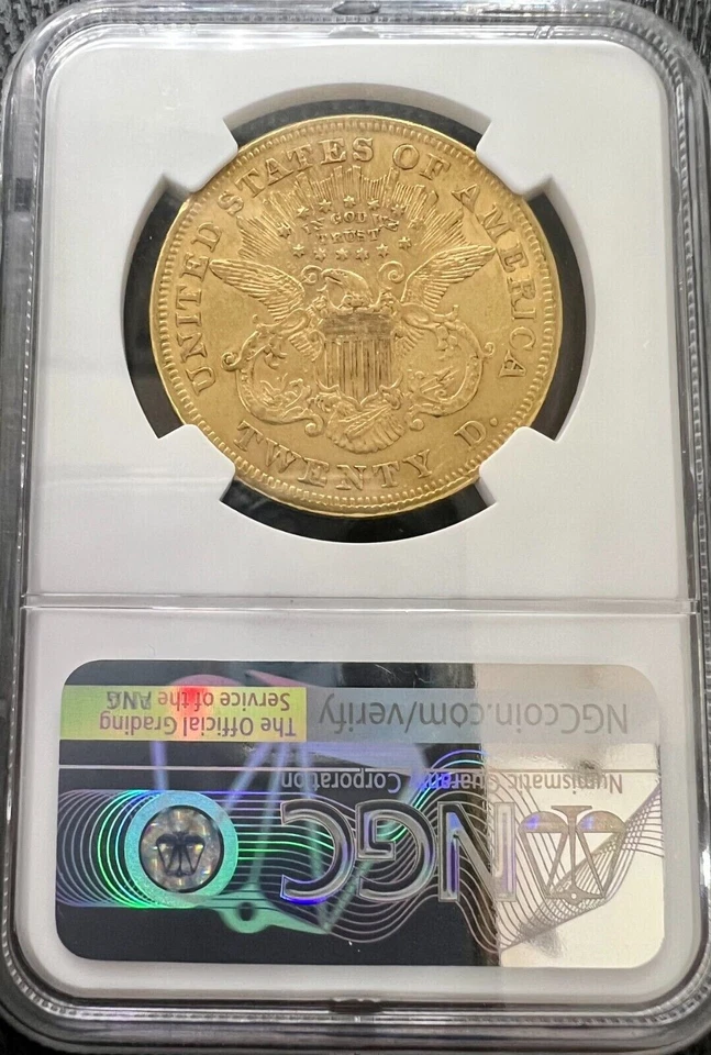 Oro Liberty Double Eagle 1872 $20 NGC AU53 Foto 2 de 2