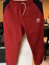 Adidas Originals Track Pants Scarlet Red Navy Stripe Size Small, 70.00 Retail.