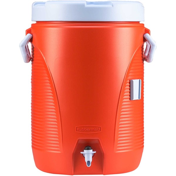 Rubbermaid 1840999 Insulated Water Cooler, 5 Gal, Orange, 10"dia X 19 1