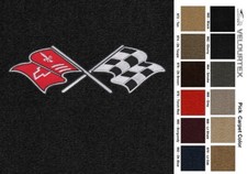 Lloyd Mats Velourtex C3 Corvette Cross Flags Logo Floor Mats 1968-1982