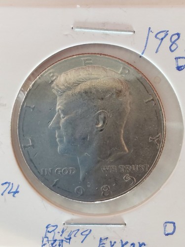 1985-D Kennedy halber Dollar Fehlerring um den Rand - Bild 3 von 3